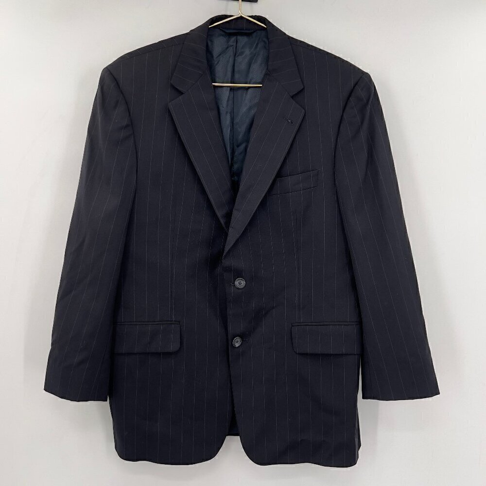 Burberry London 100% Wool Designer Luxury Black Jacket Mens Size 40